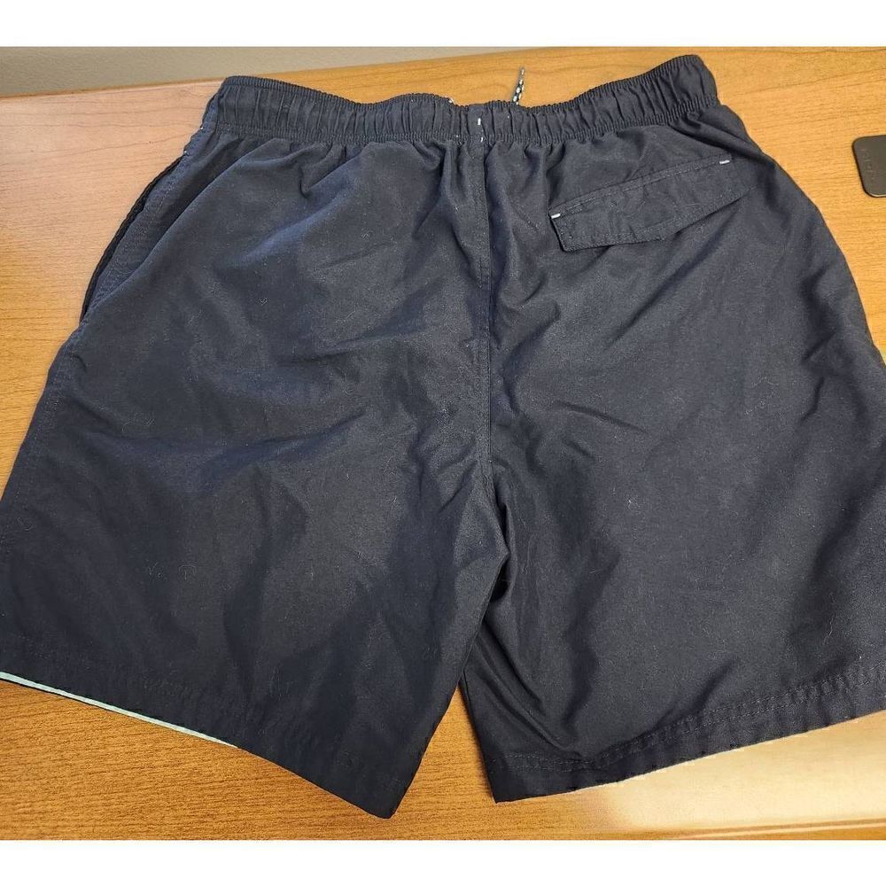 George mens large Navy swim trunks with light blue lining